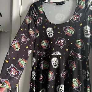 Sourpuss Halloween Mask Skater Dress